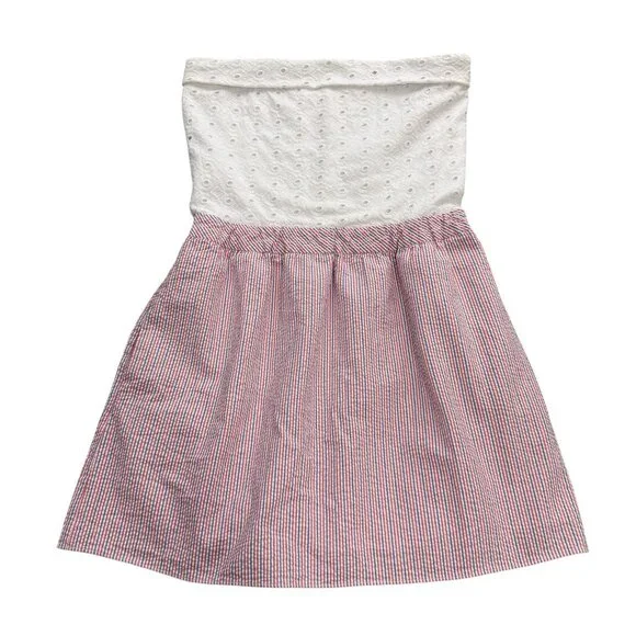 Lilly Pulitzer Esmeralda Ahoy Dress Womens S Preppy Seersucker Strapless Pockets - Picture 1 of 8